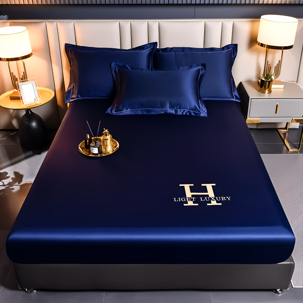 Luxury Satin Fitted Bed Sheet Silky Cooling Mattress Cover Soft Breathable Bedding Set
