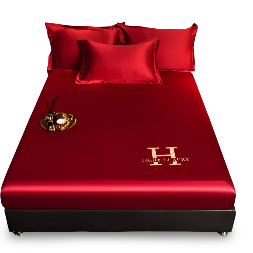 Luxury Satin Fitted Bed Sheet Silky Cooling Mattress Cover Soft Breathable Bedding Set