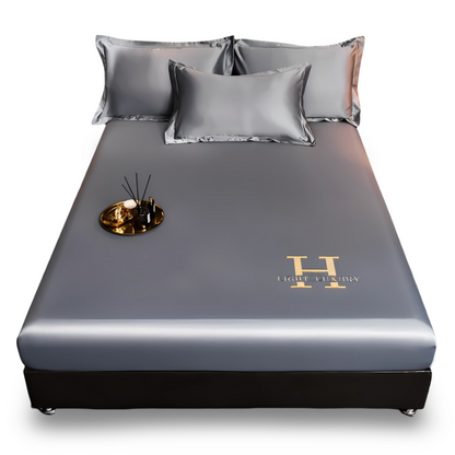 Luxury Satin Fitted Bed Sheet Silky Cooling Mattress Cover Soft Breathable Bedding Set