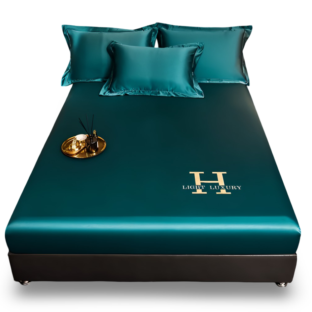 Luxury Satin Fitted Bed Sheet Silky Cooling Mattress Cover Soft Breathable Bedding Set