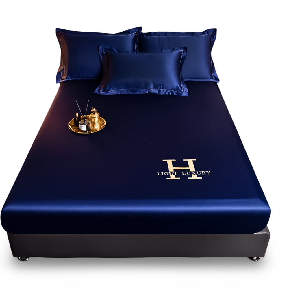 Luxury Satin Fitted Bed Sheet Silky Cooling Mattress Cover Soft Breathable Bedding Set