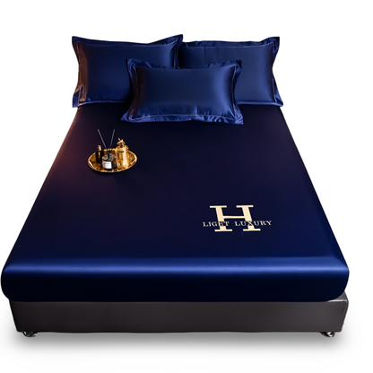 Luxury Satin Fitted Bed Sheet Silky Cooling Mattress Cover Soft Breathable Bedding Set