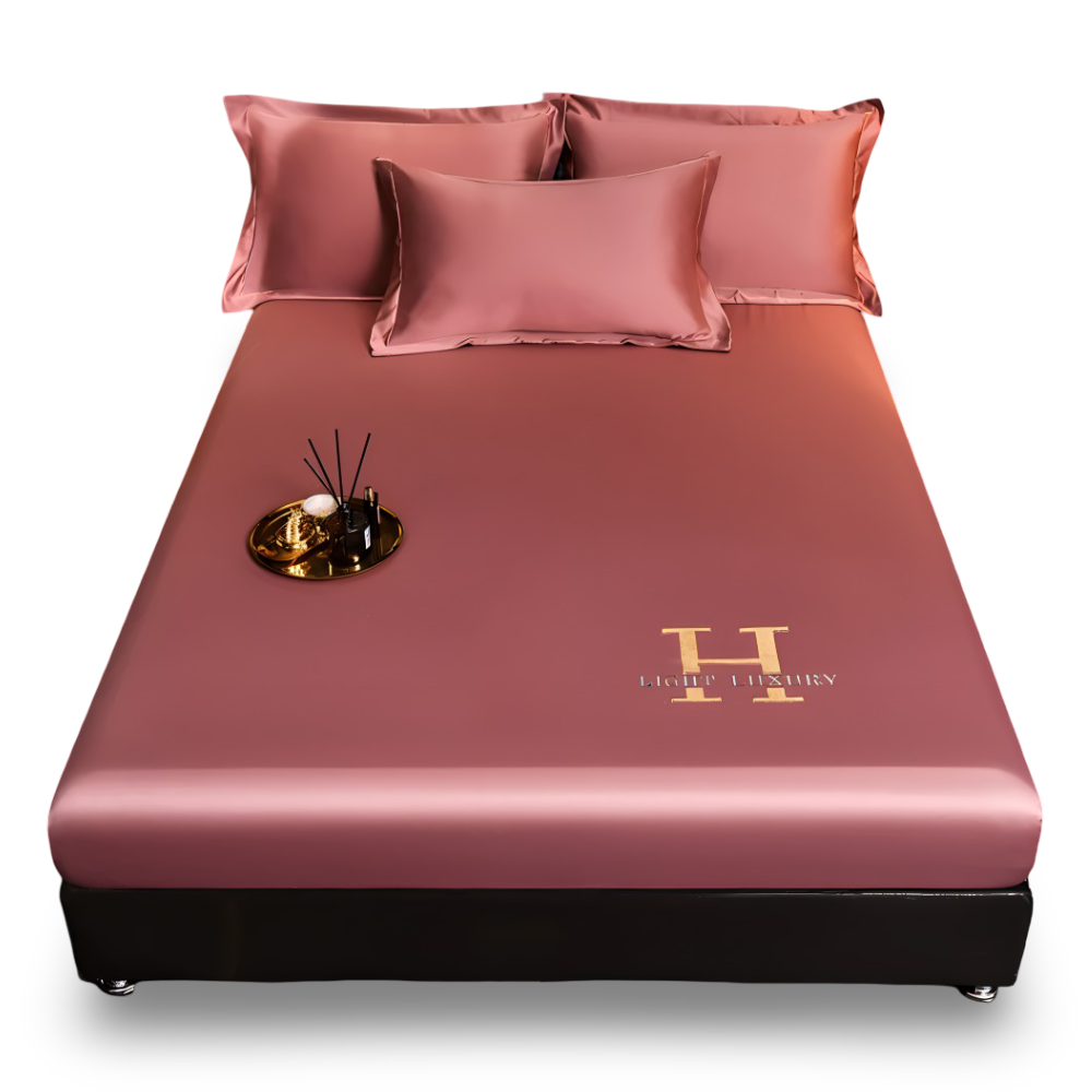 Luxury Satin Fitted Bed Sheet Silky Cooling Mattress Cover Soft Breathable Bedding Set