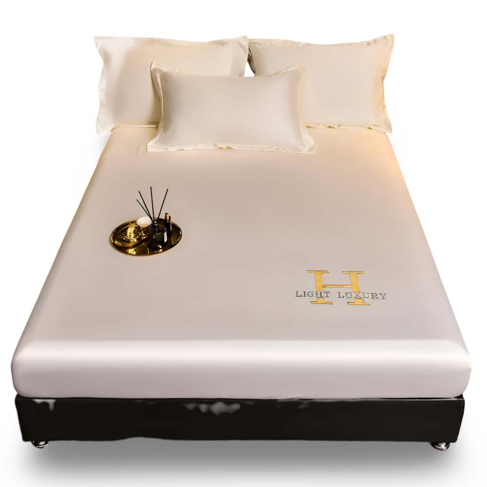 Luxury Satin Fitted Bed Sheet Silky Cooling Mattress Cover Soft Breathable Bedding Set