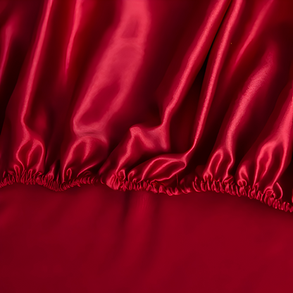 Luxury Satin Fitted Bed Sheet Silky Cooling Mattress Cover Soft Breathable Bedding Set
