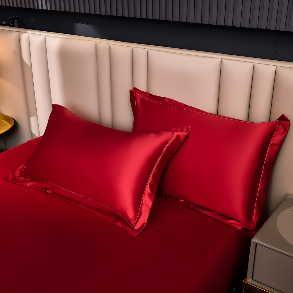 Luxury Satin Fitted Bed Sheet Silky Cooling Mattress Cover Soft Breathable Bedding Set