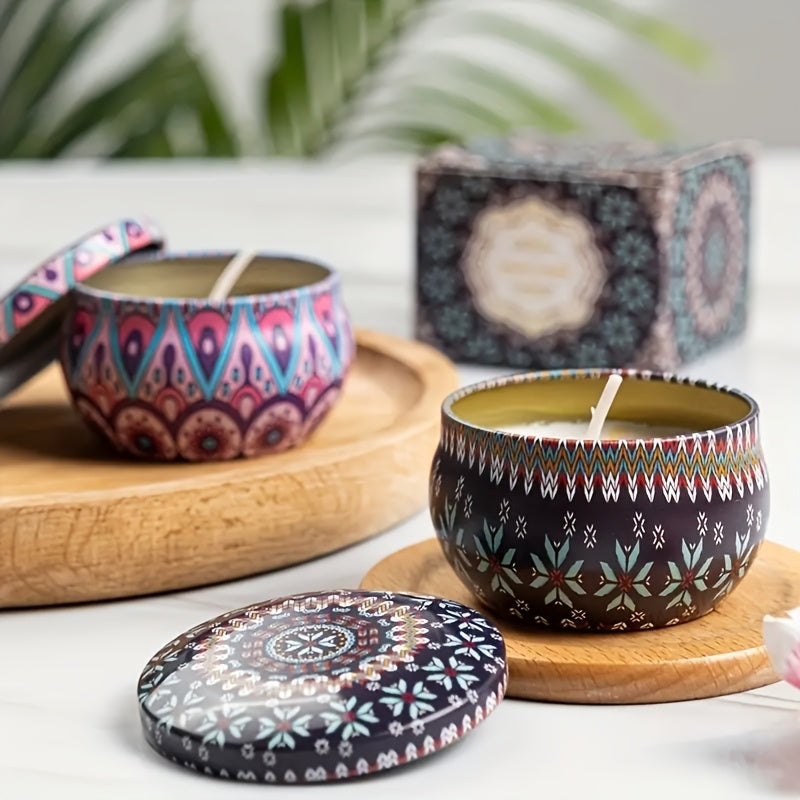 Luxury Scented Candle Gift Set 4 Floral Soy Candles Lavender Rose Jasmine