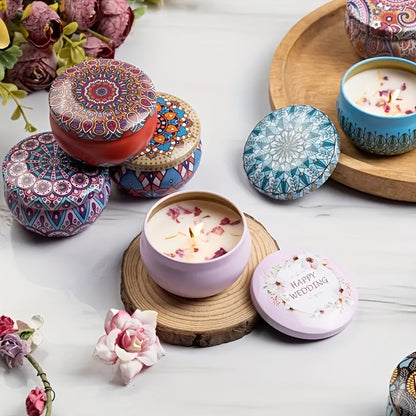Luxury Scented Candle Gift Set 4 Floral Soy Candles Lavender Rose Jasmine