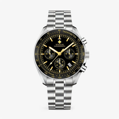 Luxury Stainless Steel Chronograph Watch Mens Waterproof Wristwatch