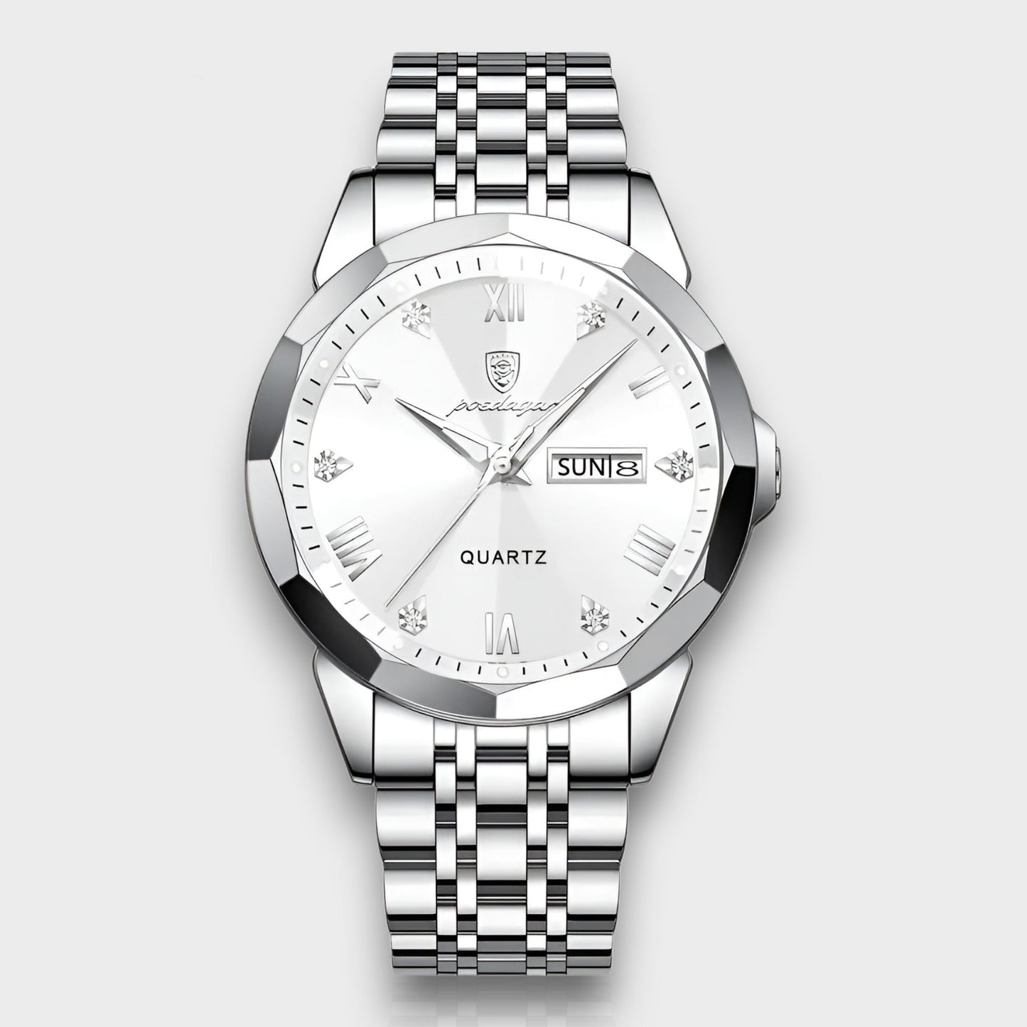Luxury Stainless Steel Mens Watch Automatic Date Display