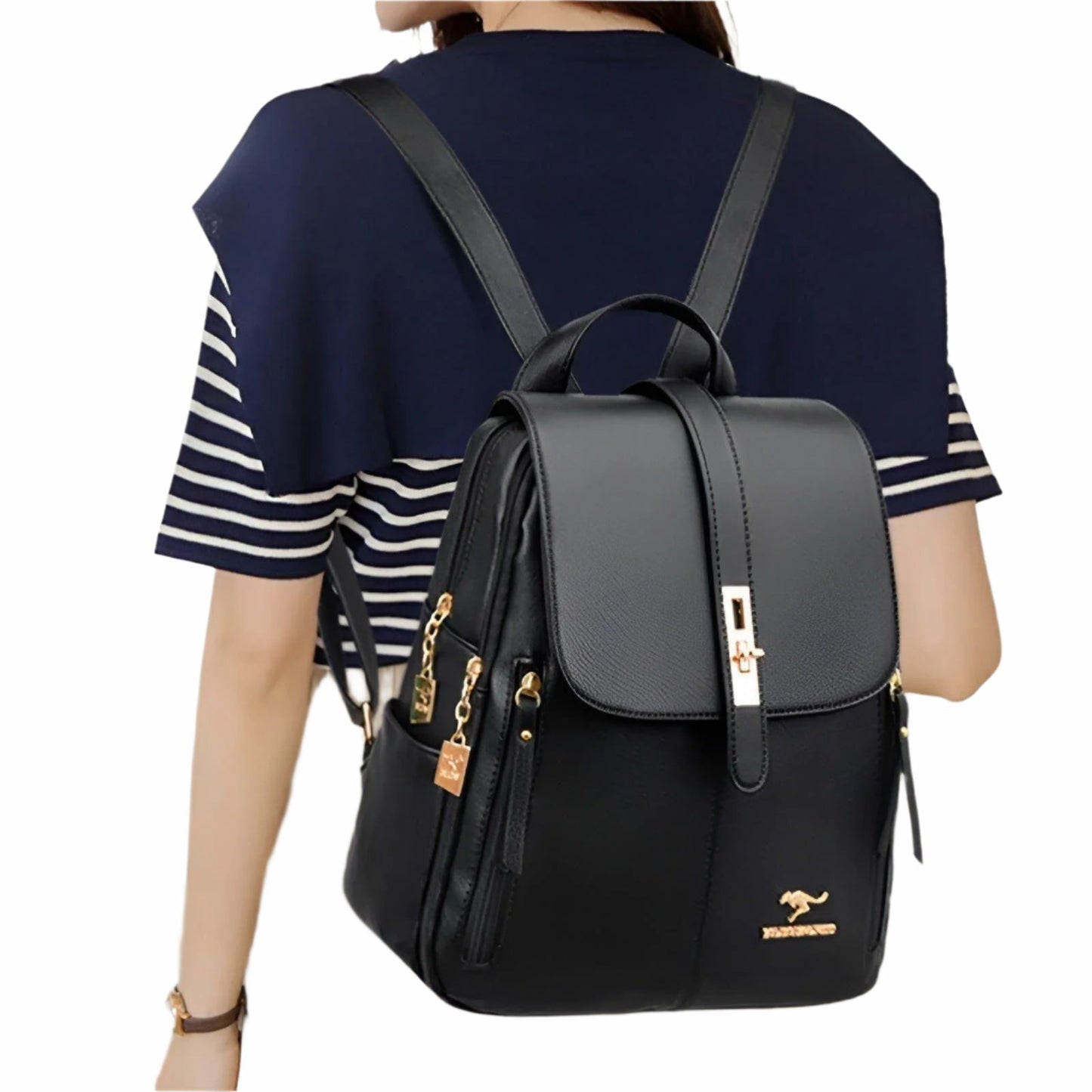 Luxury Women Backpack Waterproof PU Leather Office Travel Bag