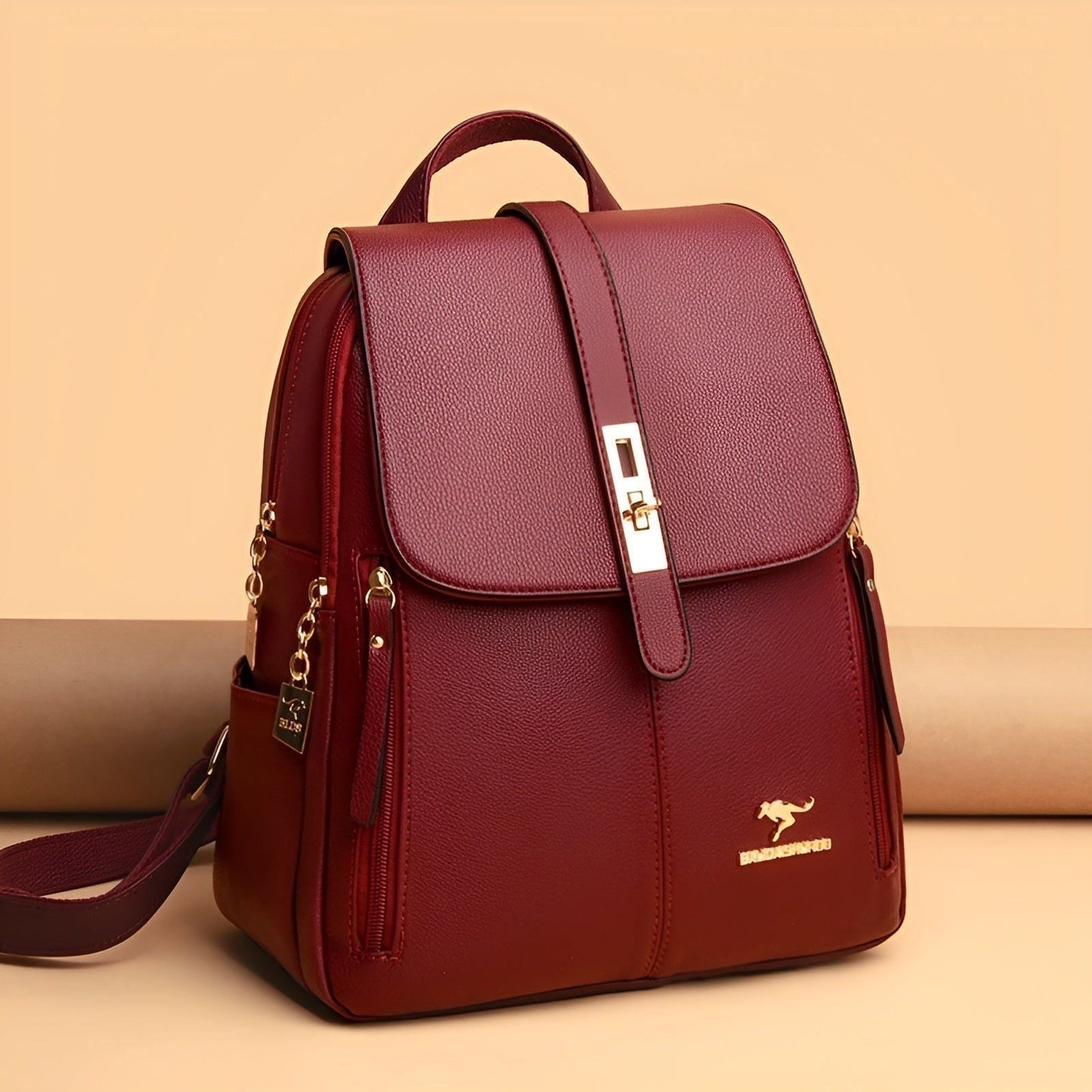 Luxury Women Backpack Waterproof PU Leather Office Travel Bag