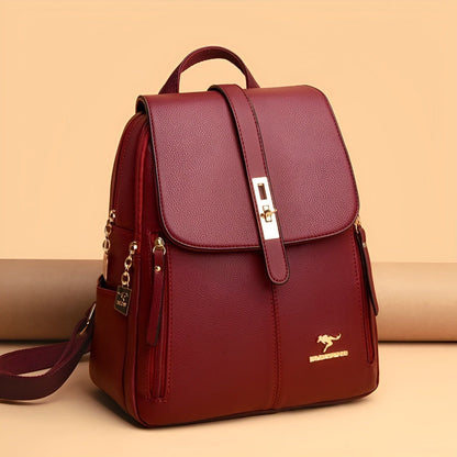 Luxury Women Backpack Waterproof PU Leather Office Travel Bag