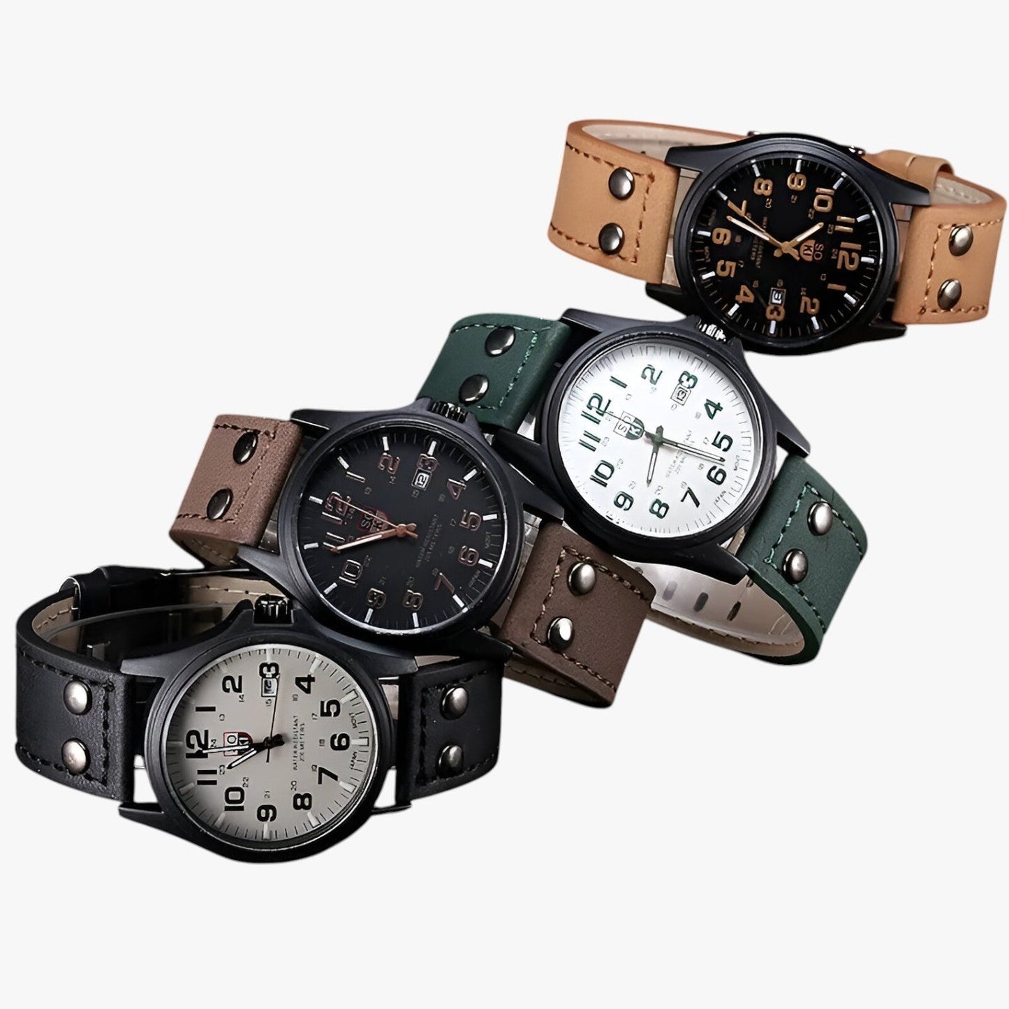 Luxury Womens Watch Date Display Sport Style Leather Strap