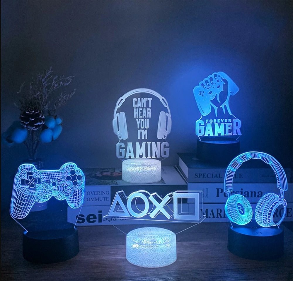 Magische gaming-nachtlamp met ledverlichting, RGB-lamp met 16 kleuren voor bureau en slaapkamer