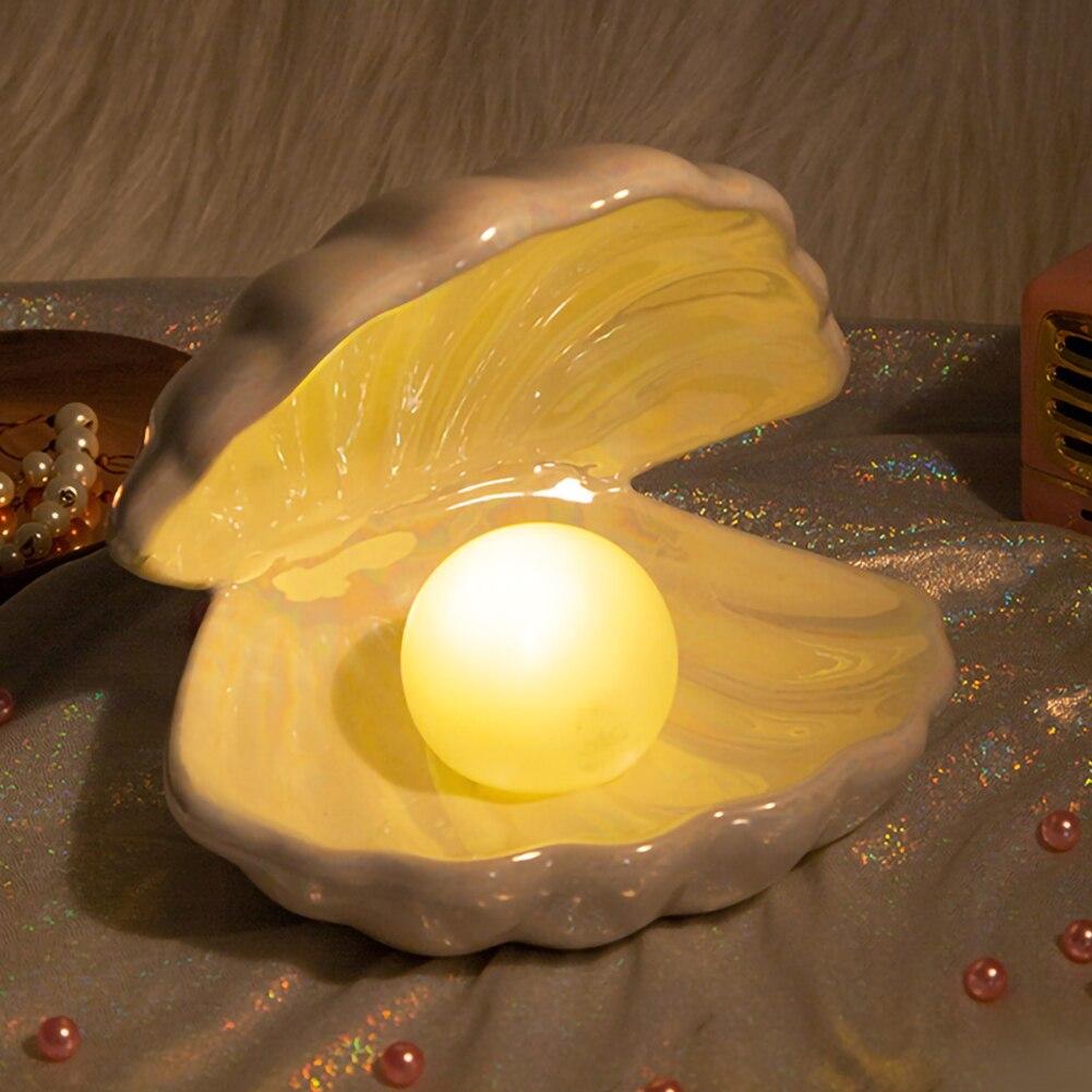 Magical Shell Table Lamp With Removable Pearl Light