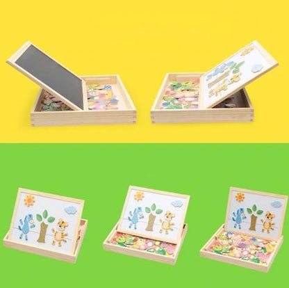 Magnetic Drawing Puzzle Board Educational Wooden Learning Toy