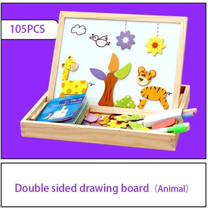 Magnetic Drawing Puzzle Board Educational Wooden Learning Toy
