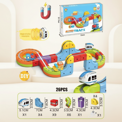 Magnetische elektrische treinbaanset voor creatief bouwen en spelen