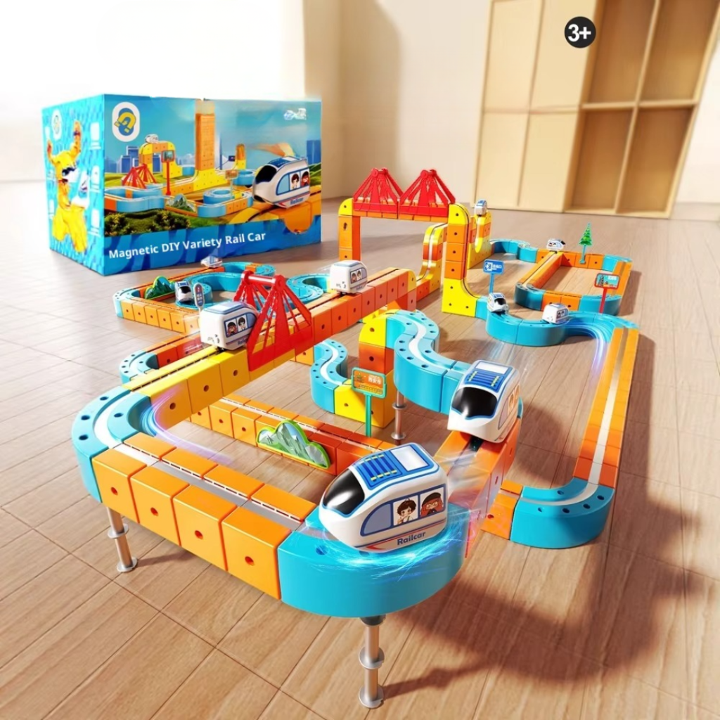 Magnetische elektrische treinbaanset voor creatief bouwen en spelen
