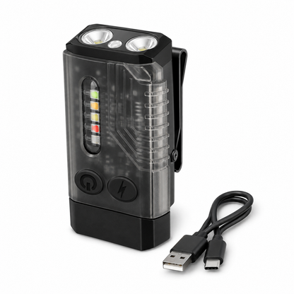 Magnetic Rechargeable Flashlight with Pocket Clip and USB-C Charging