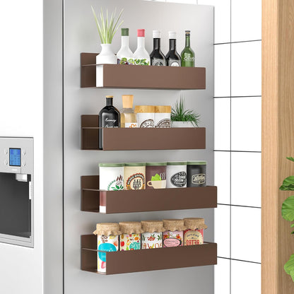 Magnetic Spice Rack Set of 4 Space-Saving Kitchen Organizer
