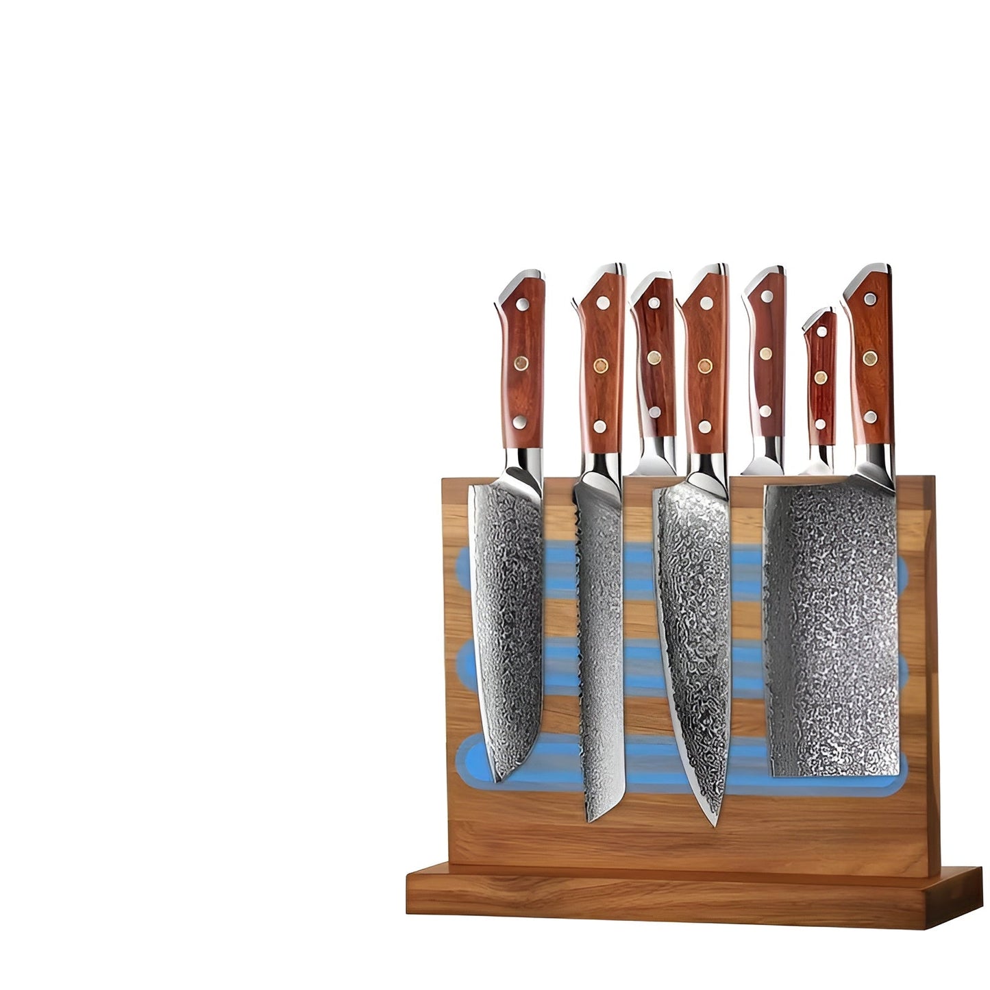 Magnetic Wooden Knife Holder Double Sided Kitchen Organizer