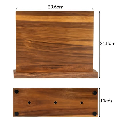 Magnetic Wooden Knife Holder Double Sided Kitchen Organizer