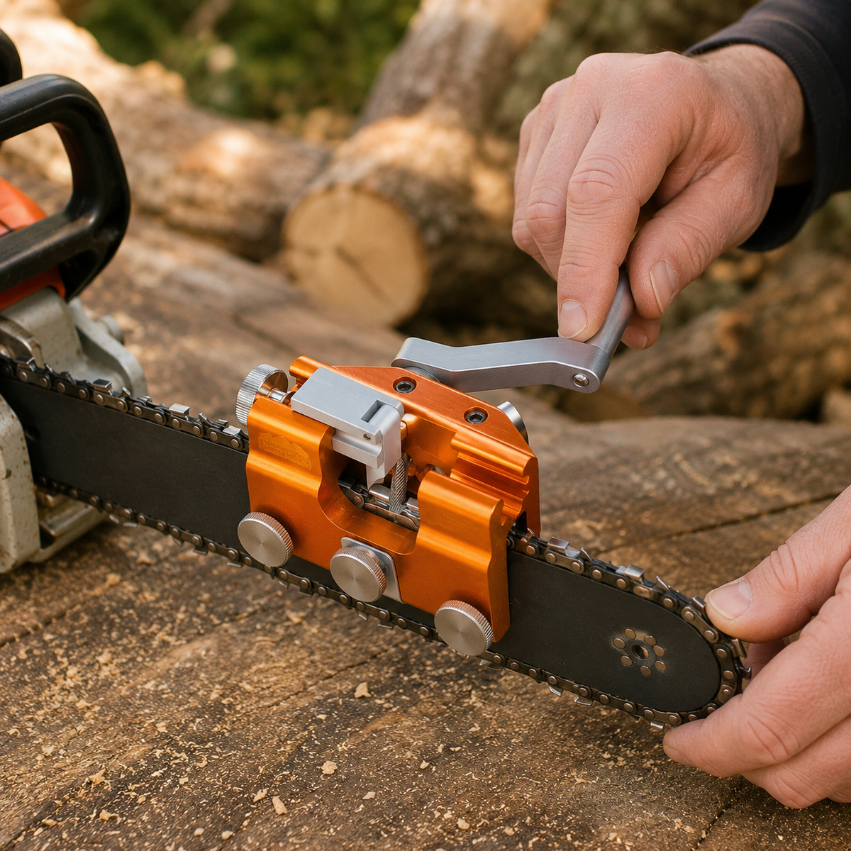 Manual Chainsaw Chain Sharpening Tool for Precise Maintenance