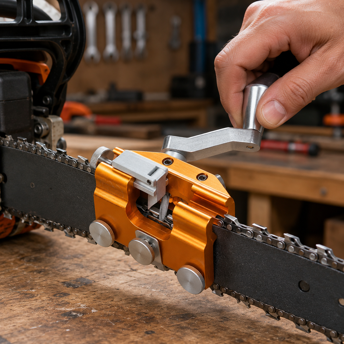 Manual Chainsaw Chain Sharpening Tool for Precise Maintenance