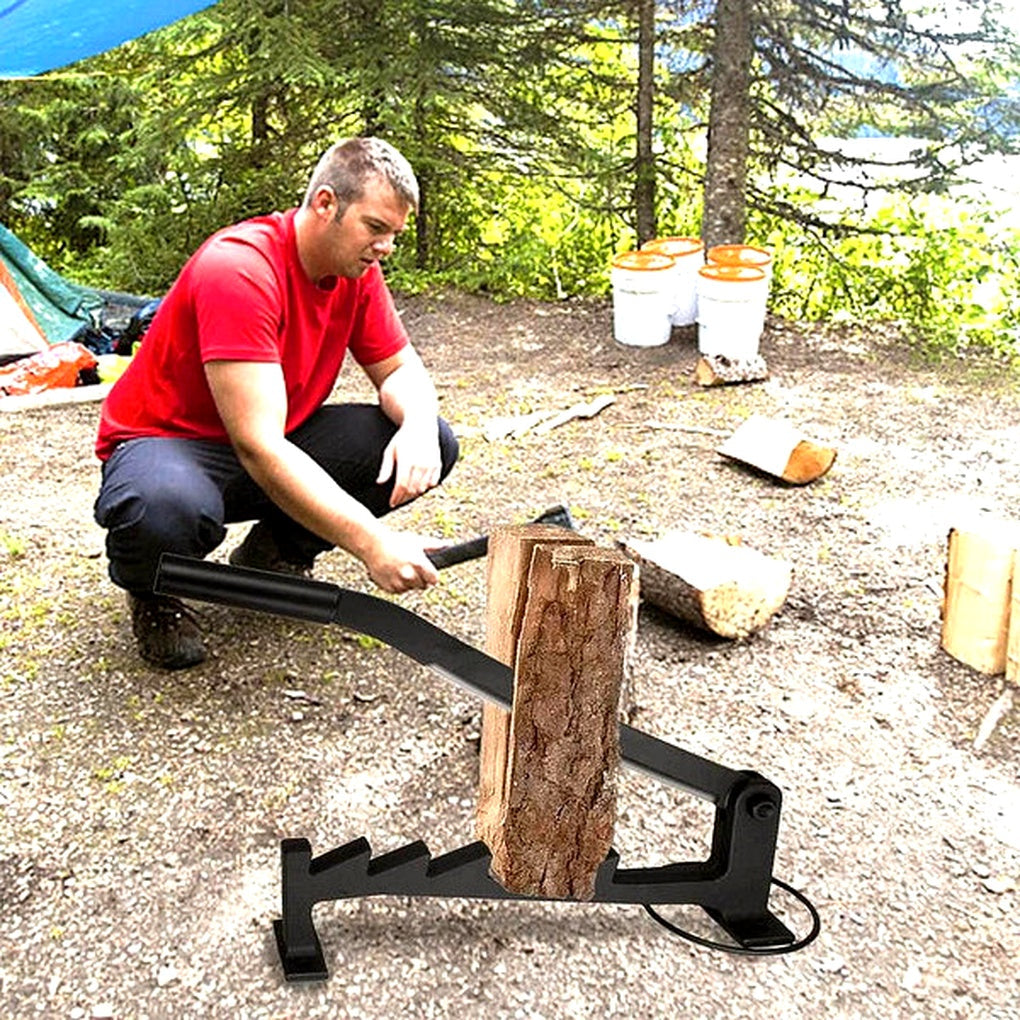 Manual Log Splitter Wall Mounted Lever Firewood Cutter Tool