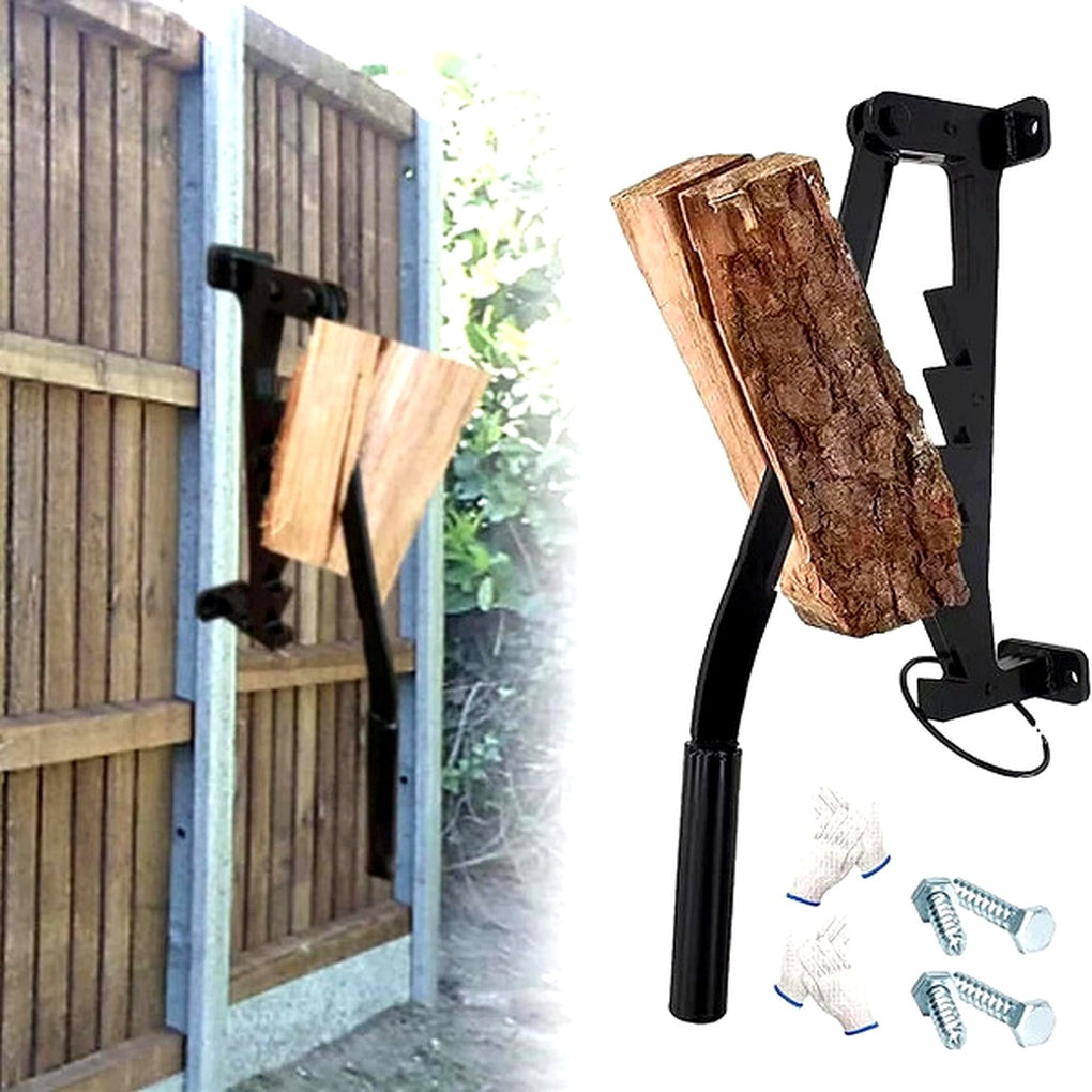Manual Log Splitter Wall Mounted Lever Firewood Cutter Tool
