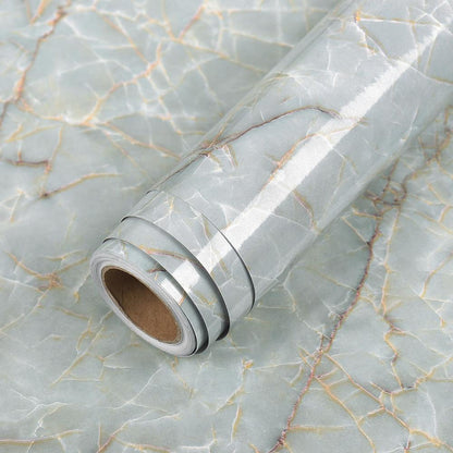 Marble Effect Self Adhesive Vinyl Wrap Waterproof Furniture Film