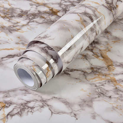 Marble Effect Self Adhesive Vinyl Wrap Waterproof Furniture Film