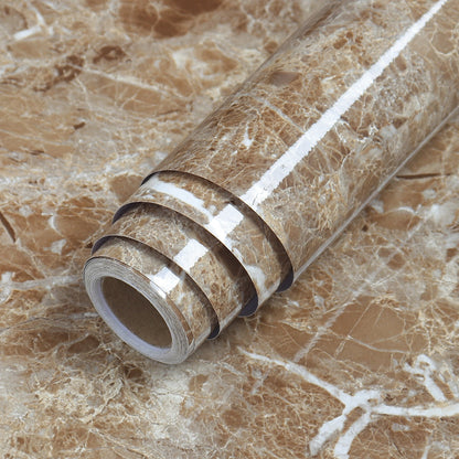 Marble Effect Self Adhesive Vinyl Wrap Waterproof Furniture Film