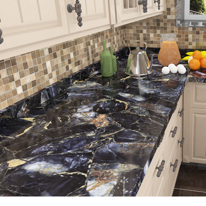 Marble Effect Self Adhesive Vinyl Wrap Waterproof Furniture Film