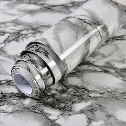 Marble Effect Self Adhesive Vinyl Wrap Waterproof Furniture Film