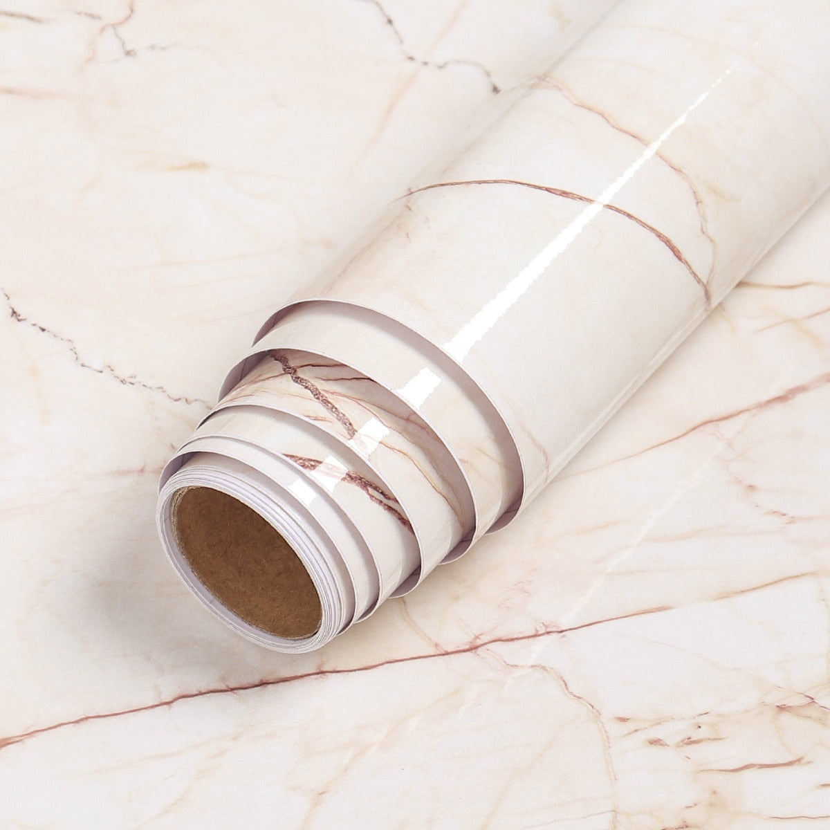 Marble Effect Self Adhesive Vinyl Wrap Waterproof Furniture Film