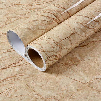 Marble Effect Self Adhesive Vinyl Wrap Waterproof Furniture Film