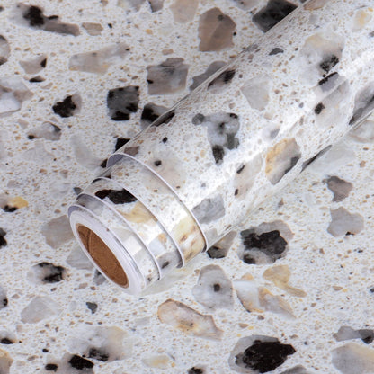 Marble Effect Self Adhesive Vinyl Wrap Waterproof Furniture Film