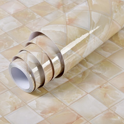 Marble Effect Self Adhesive Vinyl Wrap Waterproof Furniture Film
