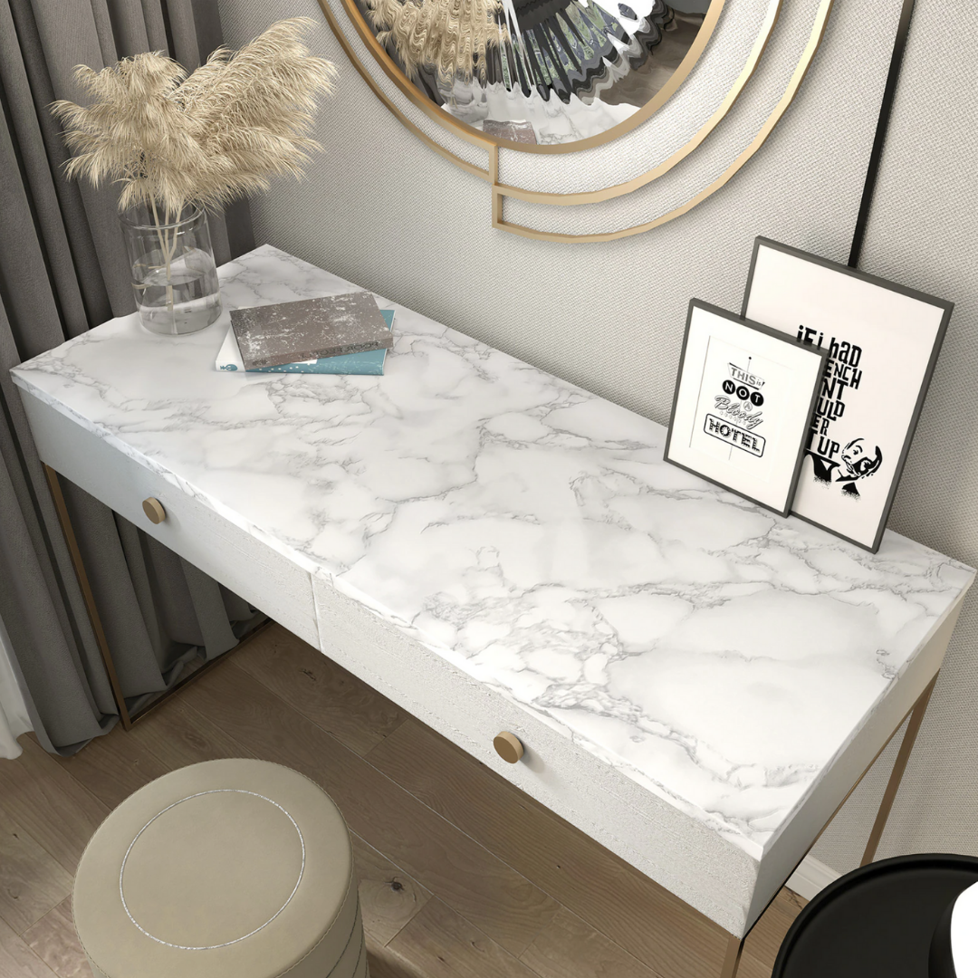 Marble Effect Self Adhesive Vinyl Wrap Waterproof Furniture Film