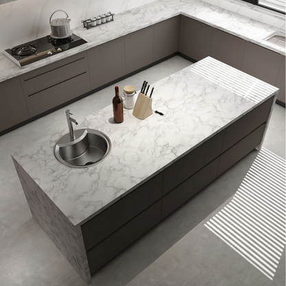 Marble Effect Self Adhesive Vinyl Wrap Waterproof Furniture Film