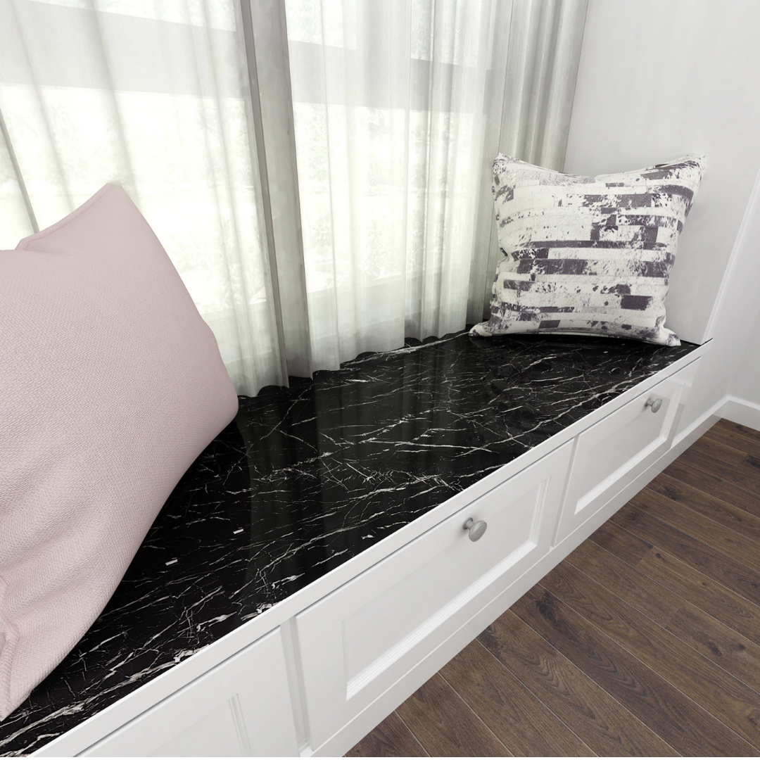 Marble Effect Self Adhesive Vinyl Wrap Waterproof Furniture Film
