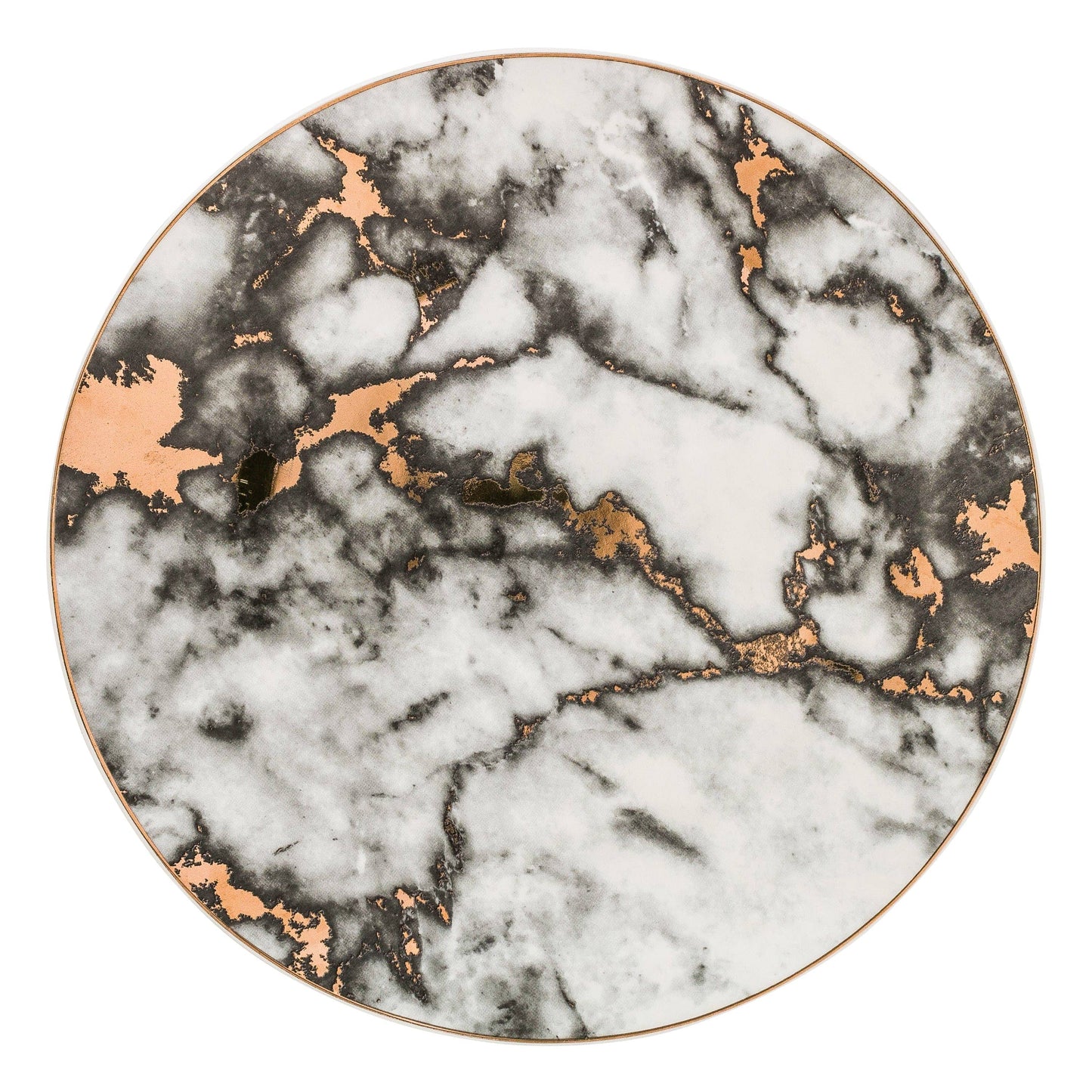 Marble Porcelain Dinner Plates Gold Rim Dessert Steak Plates