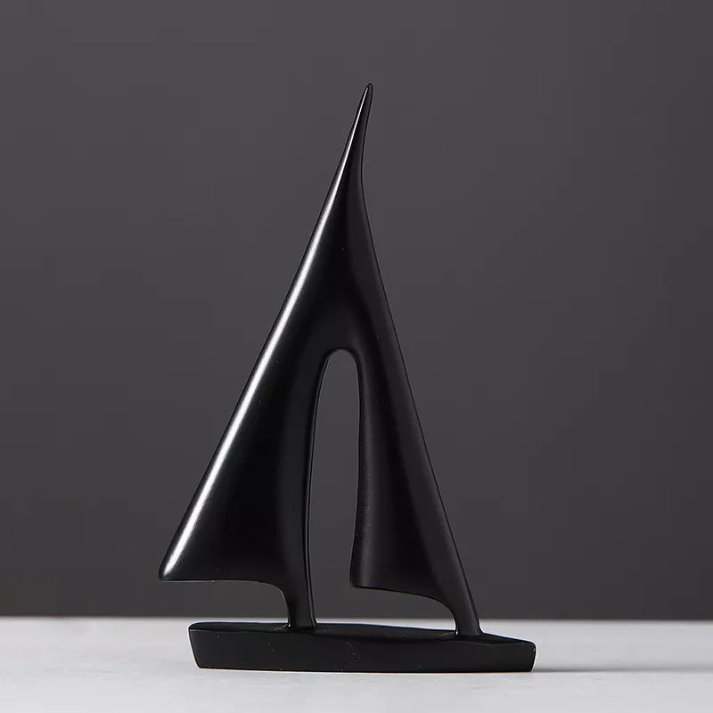 Maritime Sailboat Sculpture Elegant Minimalist Home Decor Accent