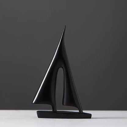 Maritime Sailboat Sculpture Elegant Minimalist Home Decor Accent
