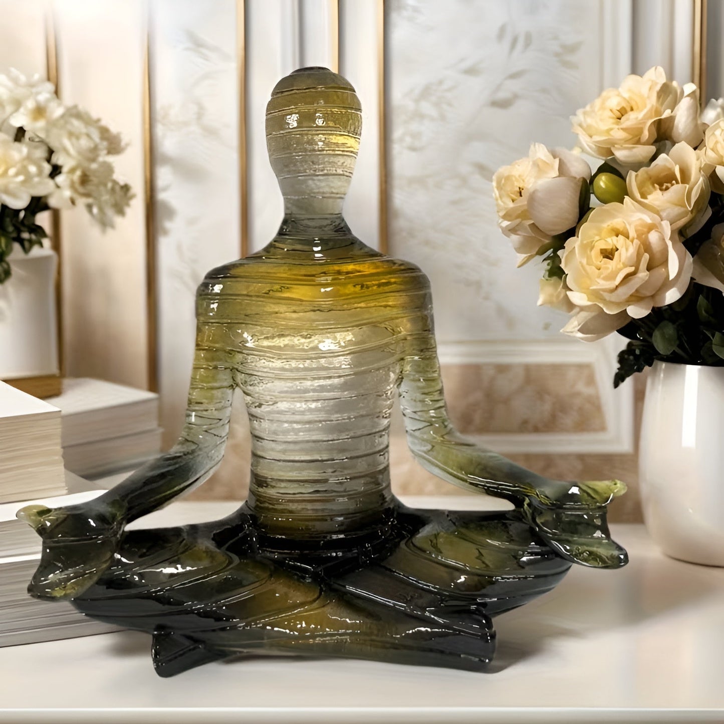 Meditation Yoga Sculpture Lotus Pose Zen Home Decor