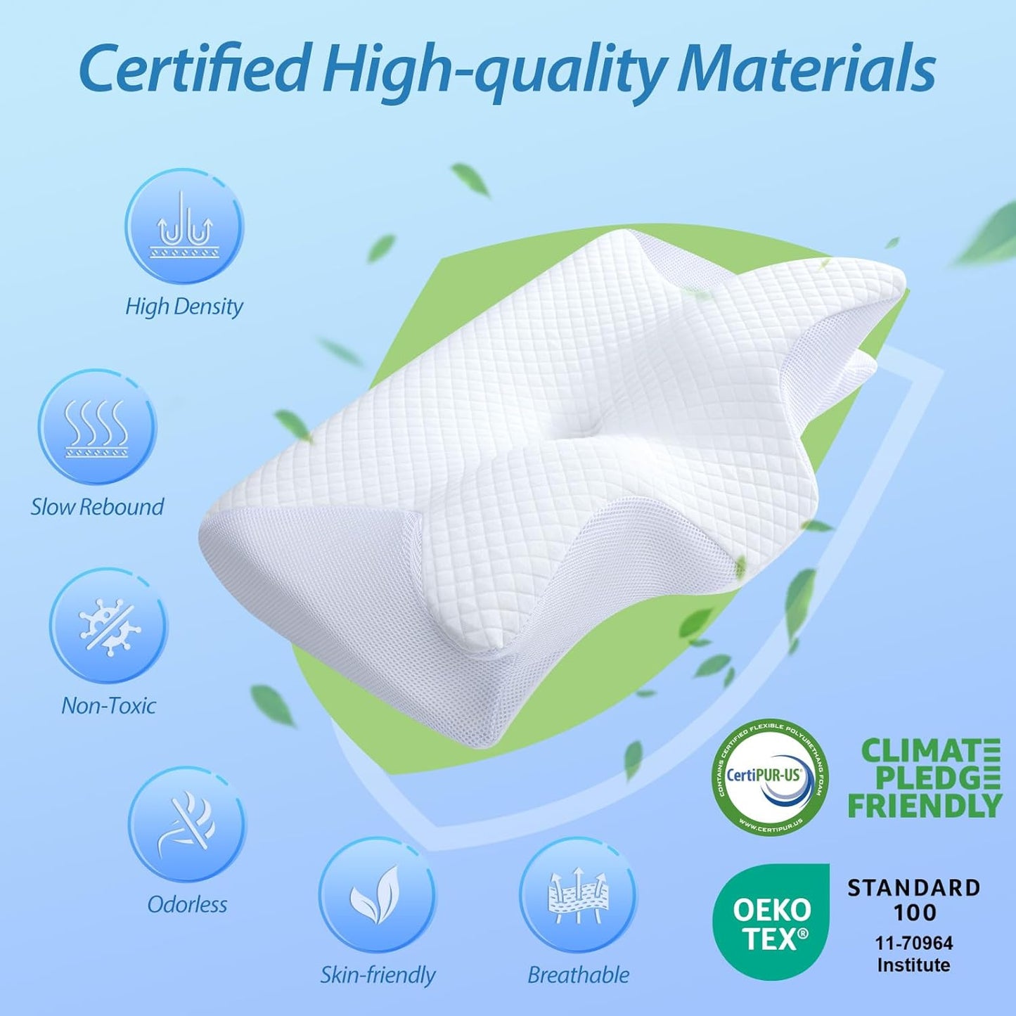 Memory Foam Pillow Breathable Neck Support Sleeping Cushion