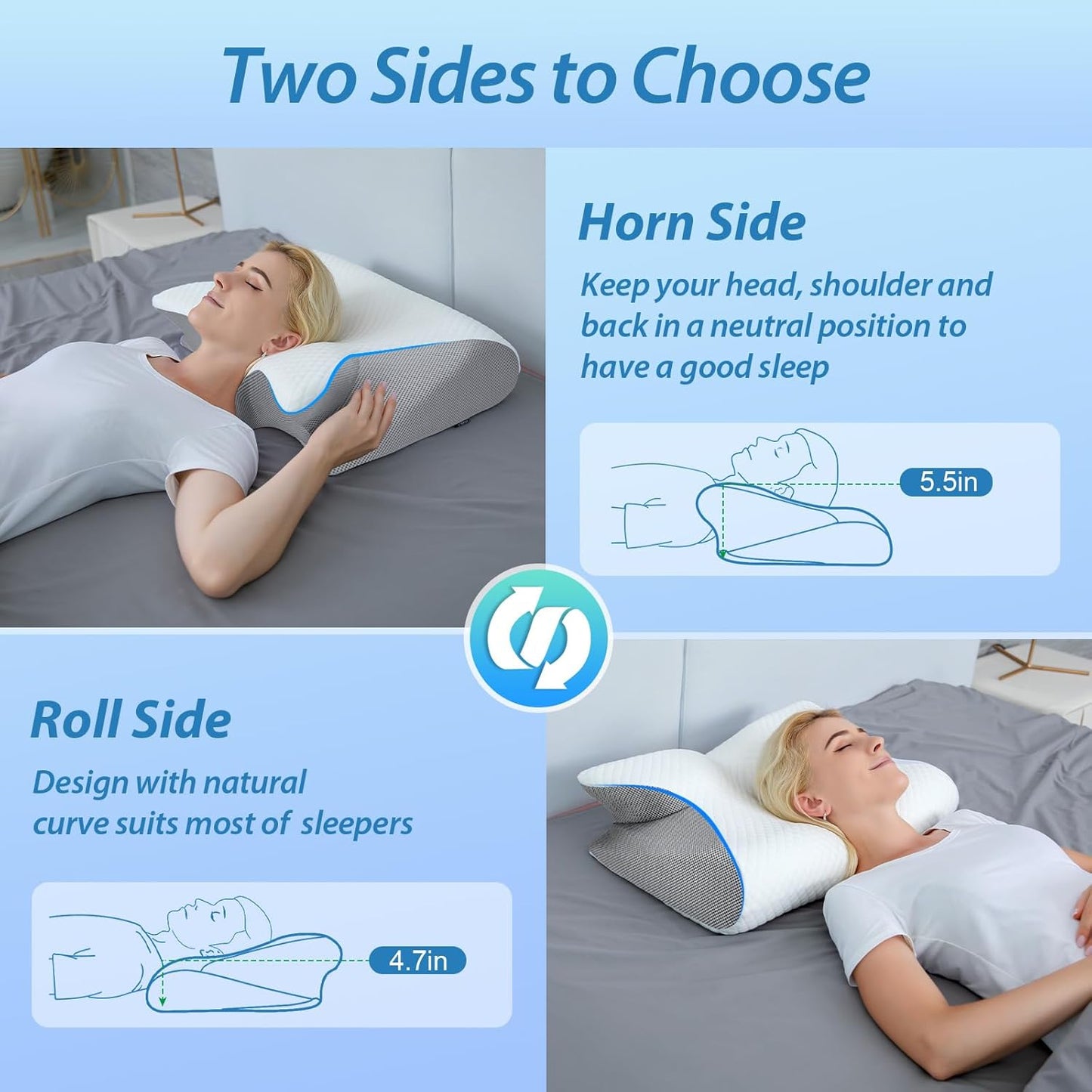 Memory Foam Pillow Breathable Neck Support Sleeping Cushion